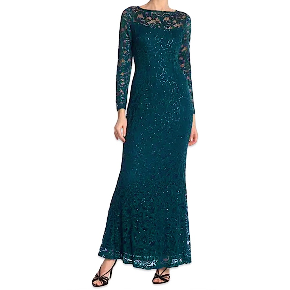 MARINA ⚜️ Teal Lace Maxi Dress
